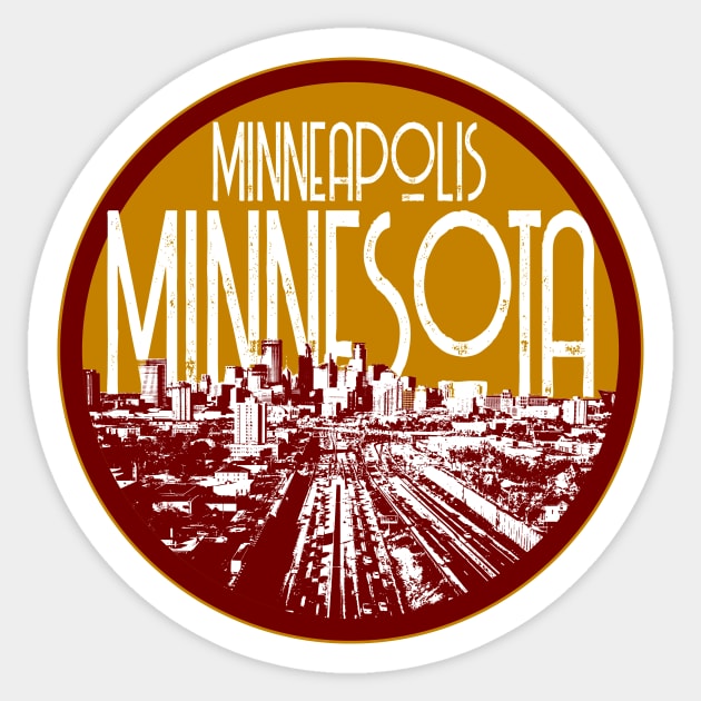 Minneapolis Skyline Decal Sticker by zsonn